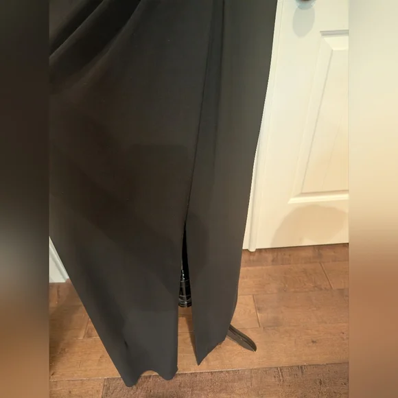 Lauren Ralph Lauren Black Jersey Cowl Neck & Rhinestone Embellished Waist Pin - Picture 4 of 7